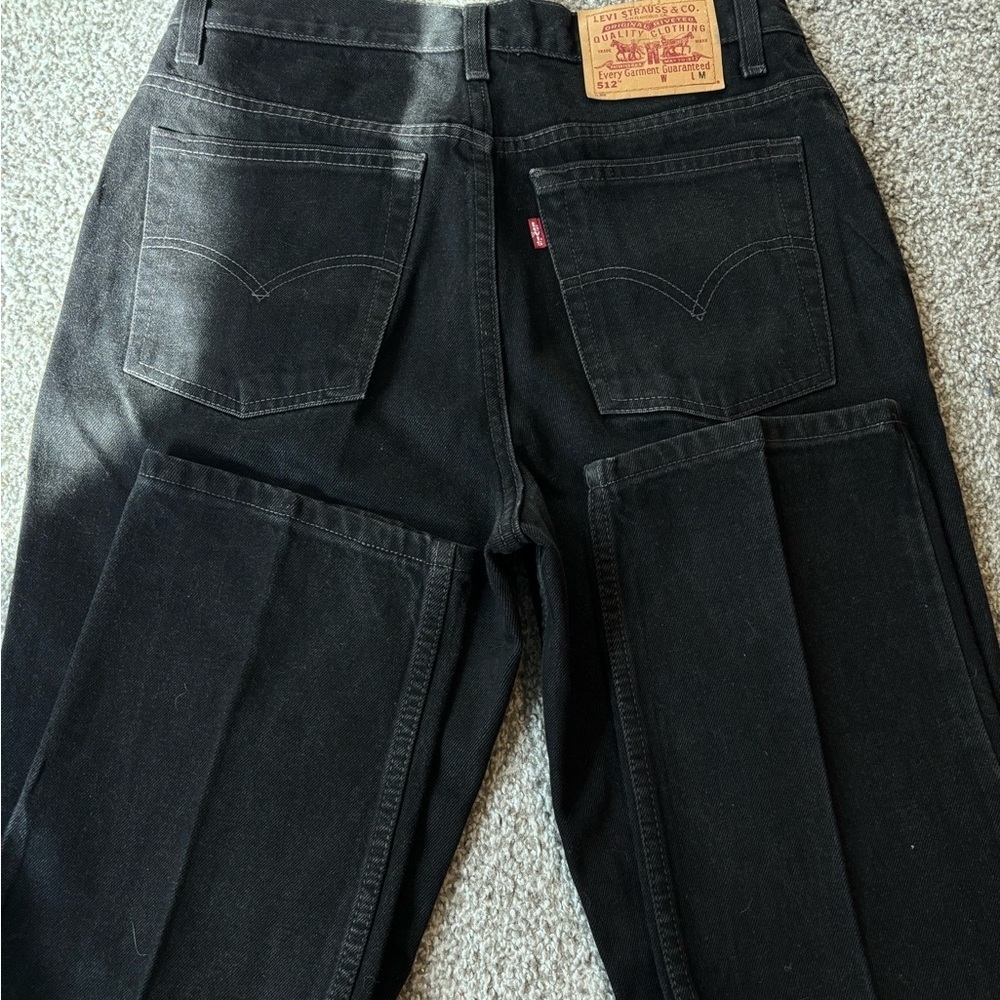 Y2K Grunge Black Levis High Waist Jeans Women’s 512 Slim Fit Straight Leg 11 JR - Picture 2 of 13